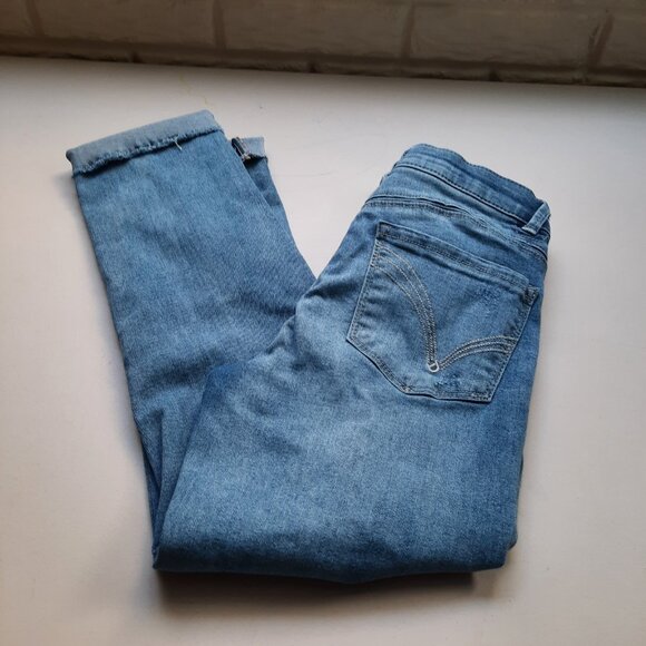 Democracy Jeans Womens 4 Ab Solution Girlfriend Mid Rise Raw Hem Slouchy Shaping - Picture 1 of 11